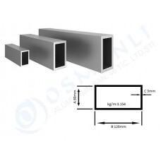 Alüminyum Kutu Profil 80mm X 120mm Et Kalınlık 3mm